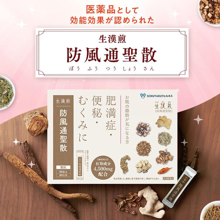 公式／第2類医薬品 生漢煎「防風通聖散」(90包入り）※満量処方［漢方