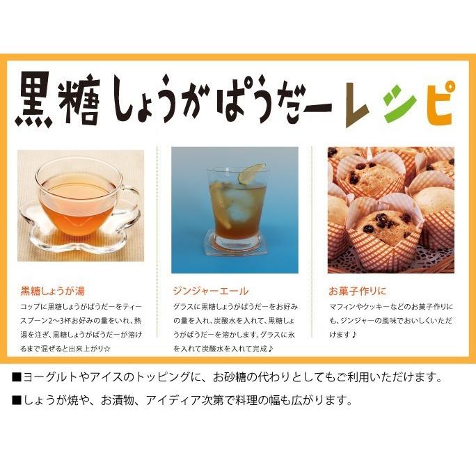 国産生姜入り黒糖しょうがぱうだー 180g×4個 黒糖本舗垣乃花 小黒糖付き|y-sansei-shop|02
