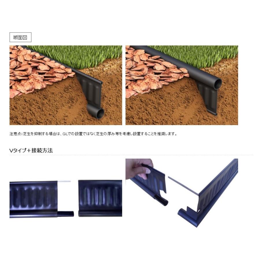 個人届け送料別途】リサイクルエッジング/Vタイプ+/高130mmX2mX3本