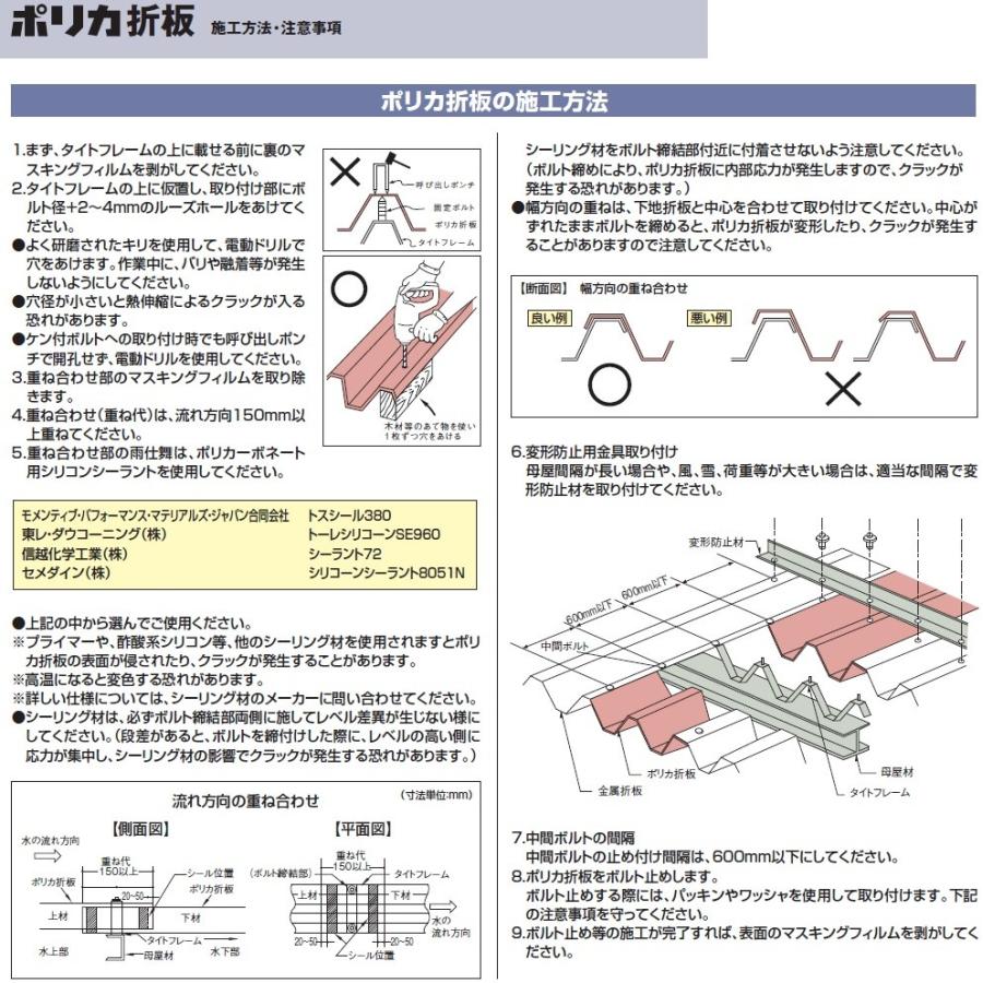 送料別途】カーポート屋根88タイプ【透明(C)/ポリカ折板(Y600)】厚み 