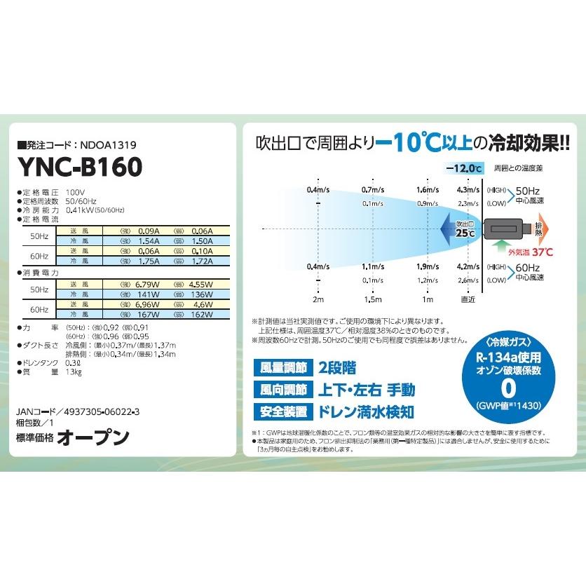 【在庫あります】かんげきくん２　日動工業　ポータブルスポットクーラー【YNC-B160 YNCB160】カンゲキくん