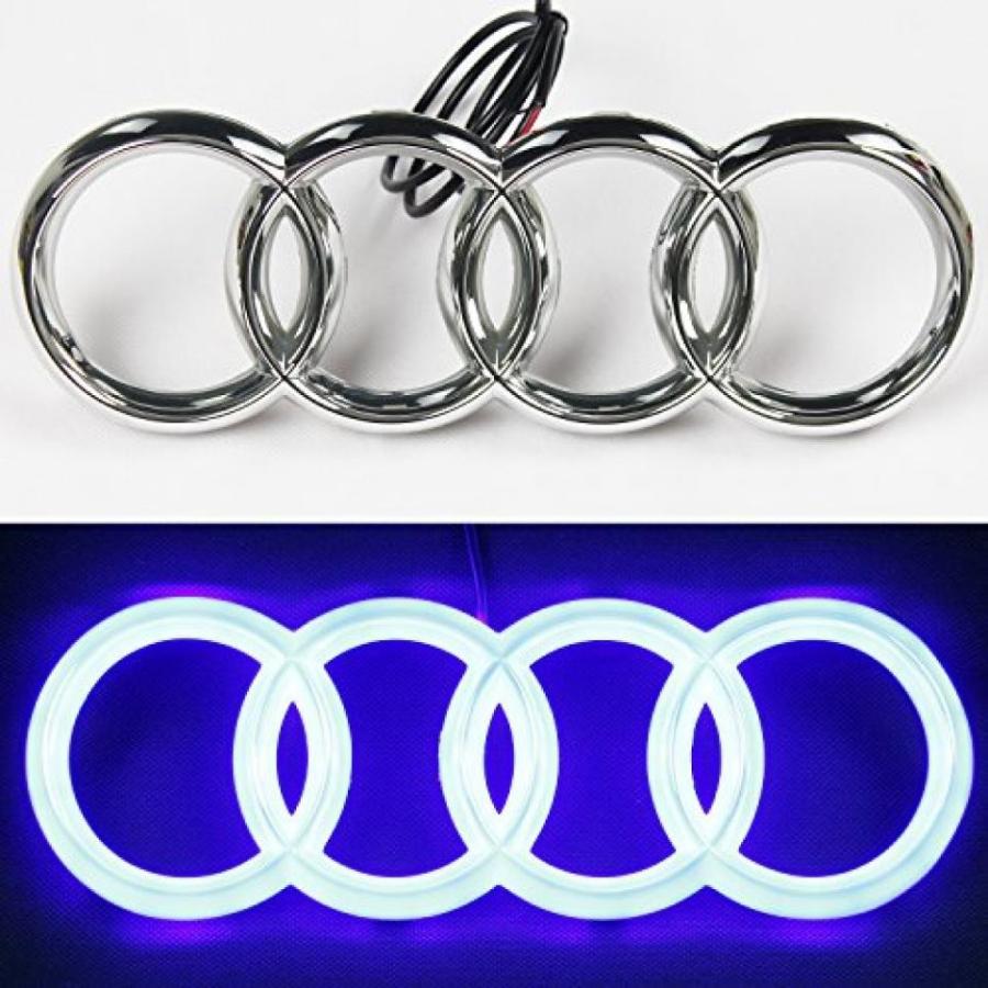 期間限定特価 全国配送料無料 Jetstyle アウディ Led エンブレム 車のフロント グリルのバッジは 自動点灯ロゴ 光るリング ライト Drl 日中走行用ライト ブルー 公式 Bilisim Io
