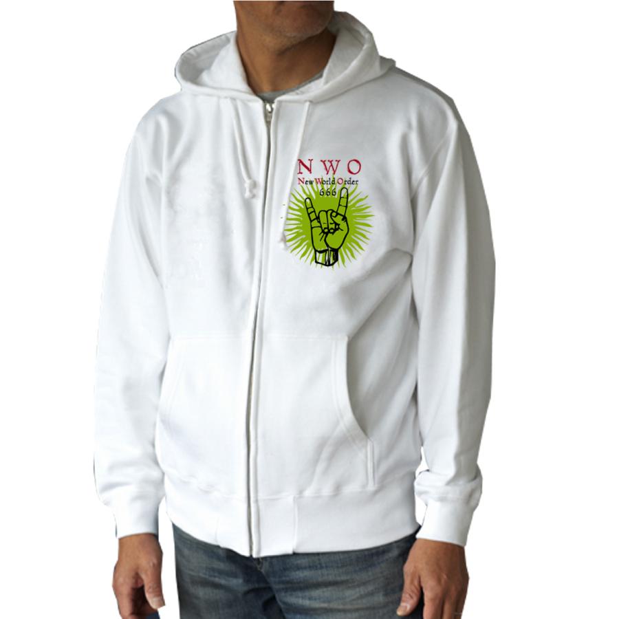 フリーメイソン イルミナティ ハンドサイン ジップパーカー パーカー