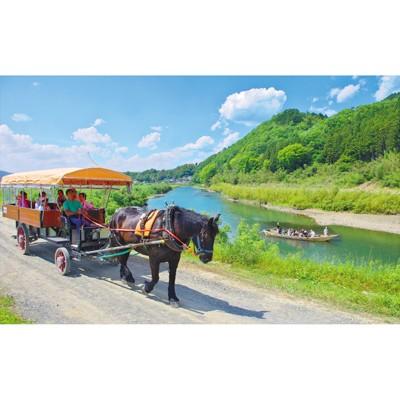 ふるさと納税 亀岡市 京馬車で行く トロッコ亀岡駅から保津川下り乗船場コース