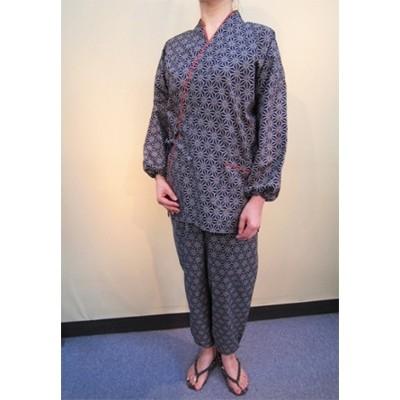 ふるさと納税 田原本町 日本の伝統柄婦人作務衣(麻の葉文様)