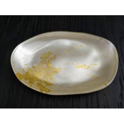 ふるさと納税 海南市 ビーンズ型小皿 マジョ金箔ホワイト