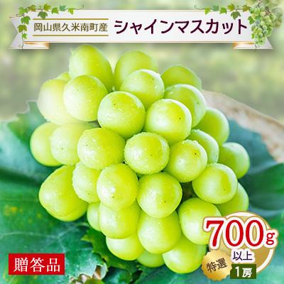 ふるさと納税 久米南町 [2026年発送先行予約]シャインマスカット「特選」700g以上(1房)[贈答用]岡山県久米南町産