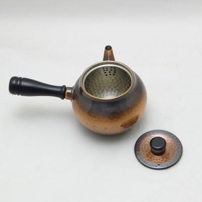 ふるさと納税 燕市 純銅　赤銅仕上げ鎚目急須 