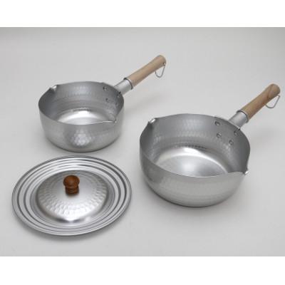ふるさと納税 藤井寺市 和の職人 深型槌目新仕様ゆきひら鍋18cm20cm兼用蓋16-20cm 3点セット(ガス火専用)