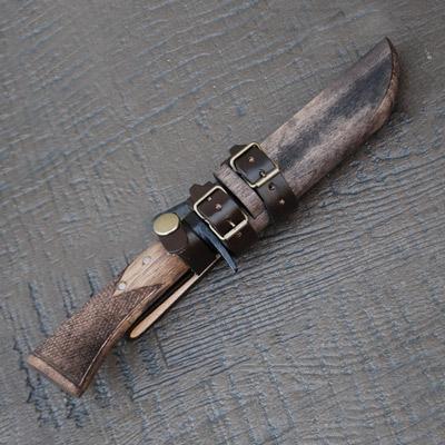 ふるさと納税 南国市 土佐鍛　MINI剣鉈110 鮎型 土佐オリジナル白鋼　樫オイルステンチェッカー