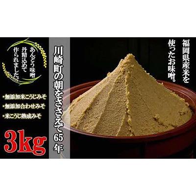 ふるさと納税 川崎町 あんどうの本格生みそ3kgセット(無添加米、無添加合わせ、熟成)