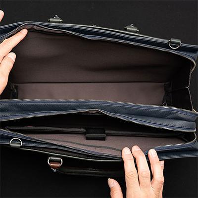 ふるさと納税 豊岡市 豊岡鞄　craftsmanship　2ルーム(ネイビー)の画像