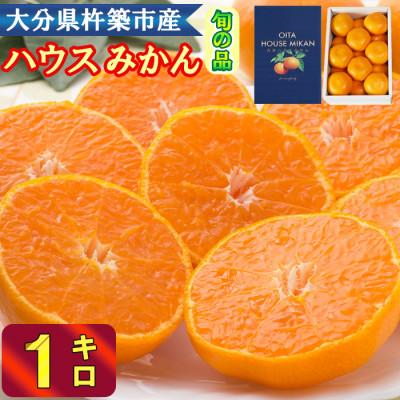 ふるさと納税 杵築市 冷やしてひんやり!甘さ広がるハウスミカン!約1kg(化粧箱入)
