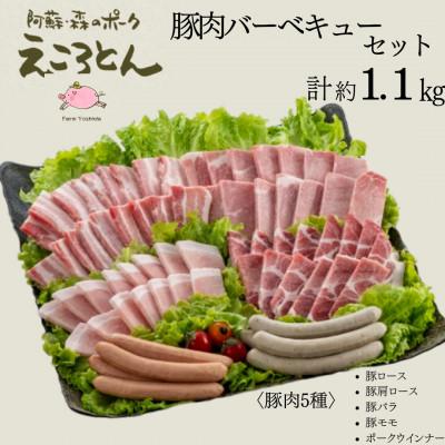 ふるさと納税 大津町 えころとん・豚肉(5種)計約1.1kg・豚肉バーベキューセット [ファームヨシダ]