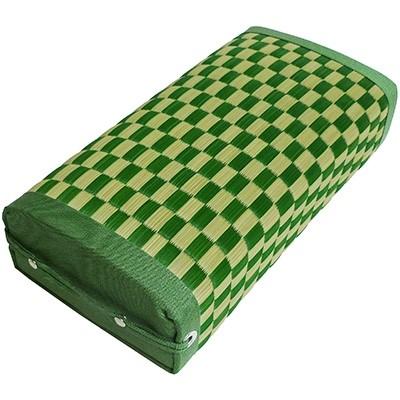 ふるさと納税 柳川市 あぐら座まくら　市松模様　白緑【B1-001】