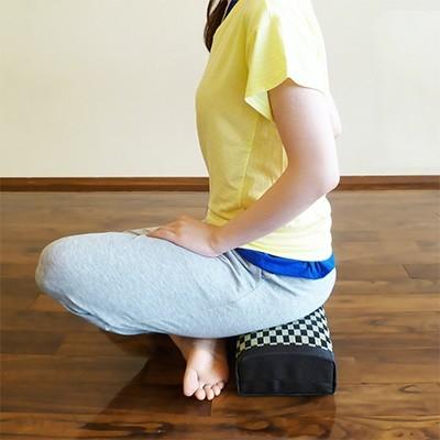 ふるさと納税 柳川市 あぐら座まくら　市松模様　白緑【B1-001】 