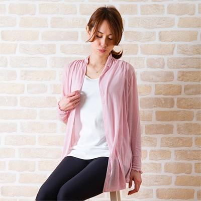 ふるさと納税 泉大津市 レディース コットン100%　シフォン　ロングカーディガン(Sサイズ)