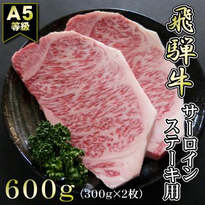 ふるさと納税 池田町 A5等級飛騨牛:サーロインステーキ用600g(1枚約300g×2枚)