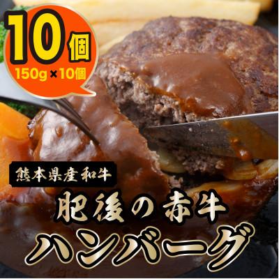 ふるさと納税 宇土市 熊本県産あか牛ハンバーグ(150g×10個) ハンバーグ