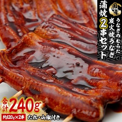ふるさと納税 吉田町 うなぎのむらた 炭火焼うなぎ 蒲焼2串セット