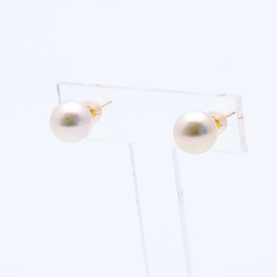 ふるさと納税 長崎市 あこや真珠(約8.5mm珠)ピアス/K18イエローゴールドの画像