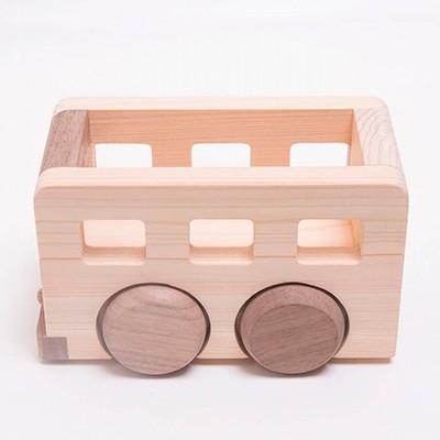 ふるさと納税 いわき市 檜のおもちゃIKONIH オルゴールバス_1