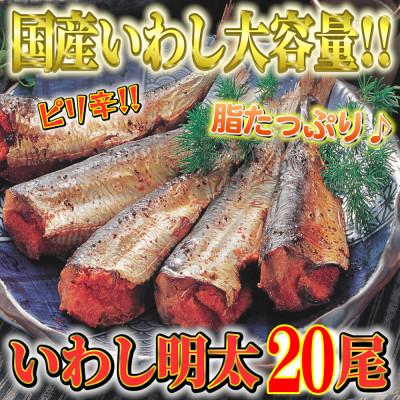 ふるさと納税 中間市 ピリ辛 イワシ明太 20尾