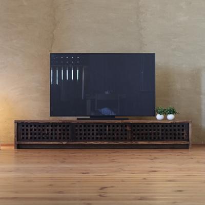 ふるさと納税 大川市 テレビボード 古都 3枚引戸 Lタイプ 焦茶色 174x45x29 大川市の画像