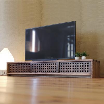 ふるさと納税 大川市 テレビボード 古都 3枚引戸 Lタイプ 琥珀色 174x45x29 大川市 WAプラスの画像