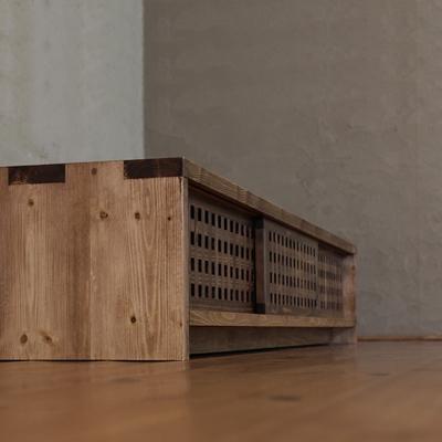 ふるさと納税 大川市 テレビボード 古都 3枚引戸 Lタイプ 琥珀色 174x45x29 大川市 WAプラスの画像