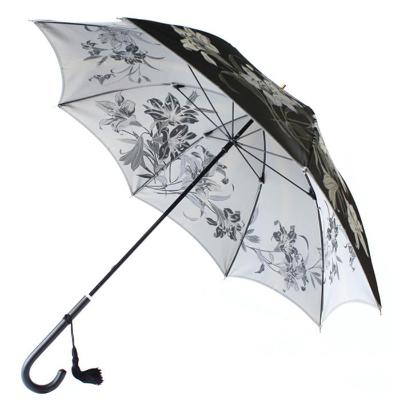 ふるさと納税 富士河口湖町 槙田商店【晴雨兼用】長傘 ”絵おり” 百合:黒の画像