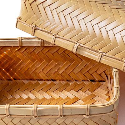 ふるさと納税 日出町 良質な竹を使用した伝統工芸品 竹細工 網代弁当篭
