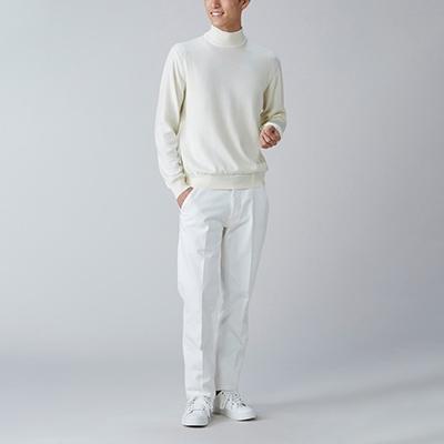 売れ筋】 泉大津市 ふるさと納税 日本製 カシミヤ100% ハイネック 白 S 