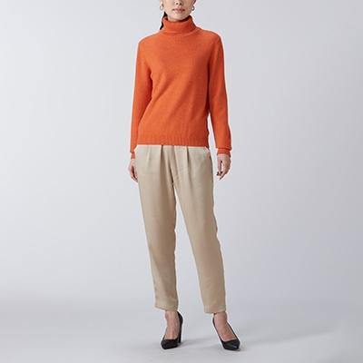 激安通販 ふるさと納税 泉大津市 日本製 カシミヤ100 レディース タートルネック オレンジ 2lサイズ 長袖 Demolition Training