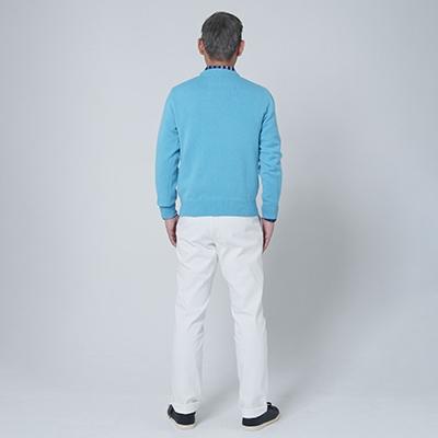 【中古品/USED】 ふるさと納税 泉大津市 日本製　カシミヤ100%　クルーネック　ターコイズブルー　Mサイズ 【ZY2535566226】(92400円)