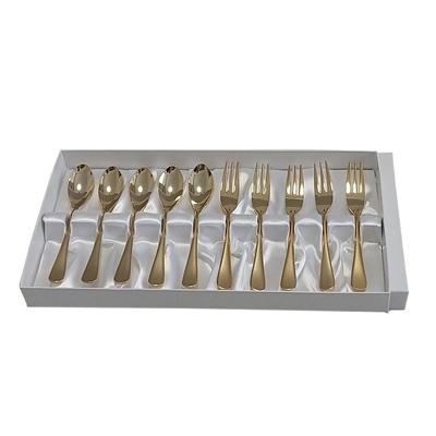 ふるさと納税 燕市 ブラストライン金メッキ　ヒメフォーク・コーヒースプーン10pcs