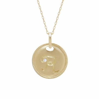 ふるさと納税 甲府市 K18 イニシャルペンダントネックレス【R】