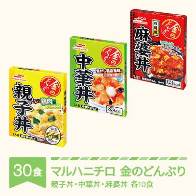 ふるさと納税 村山市 マルハニチロ 金のどんぶり おすすめセット 親子丼 中華丼 麻婆丼 レトルト 丼ぶり 30個｜y-sf