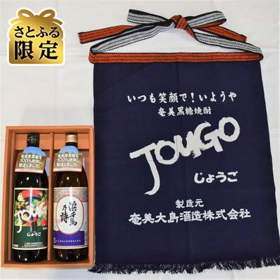 ふるさと納税 龍郷町 [さとふる限定]じょうご・浜千鳥乃詩 900ml各1本と前掛けセット