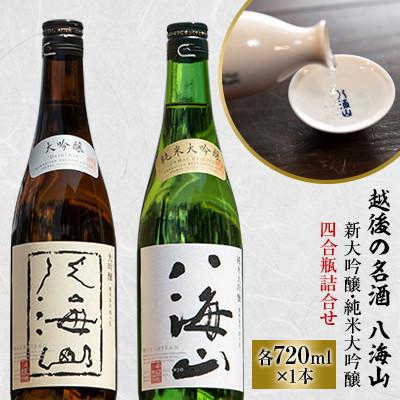ふるさと納税 南魚沼市 越後の名酒「八海山」大吟醸・純米大吟醸 四合瓶詰合せ