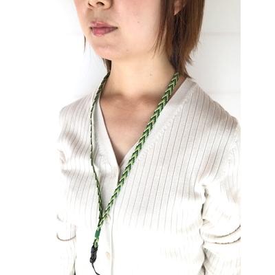 ふるさと納税 伊賀市 (組紐)クリップ付 ネックストラップ 緑 取外し可能