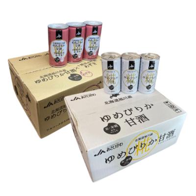 ふるさと納税 旭川市 ゆめぴりか甘酒(190g20缶)とゆめぴりか甘酒×あずき(190g20缶)_01309の画像