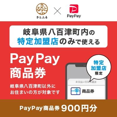 ふるさと納税 八百津町 岐阜県八百津町 PayPay商品券(900円分)※地域内の一部の加盟店のみで利用可