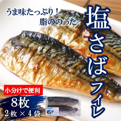 ふるさと納税 南知多町 塩さばフィレ 8枚(2枚×4袋)(冷凍) 小分けで便利!お弁当やおかずにも使えます!