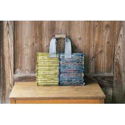 ふるさと納税 松江市 [想い出の布でお作りする世界に1つのomoide bag]裂き織り A3 トートバッグ 想い出