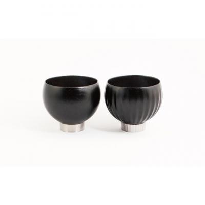ふるさと納税 向日市 [手作り漆器] 湯呑み sukuf black ペア セット 