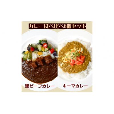 ふるさと納税 倉敷市 カレー食べ比べセット (黒ビーフカレー 3個・キーマカレー 3個)