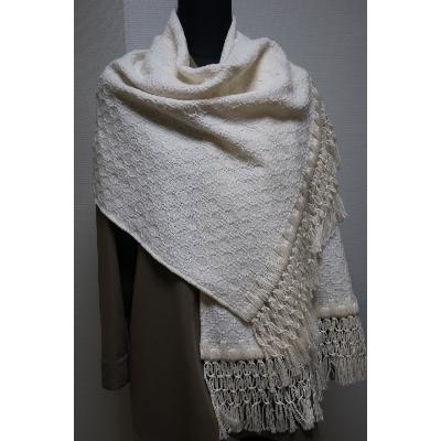 ふるさと納税 彦根市 綿畑からそのまんま　ワンランク上のドレスアップストール(大)白色 Y-11