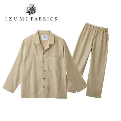 ふるさと納税 和泉市 【サイズ:M(男女兼用)】プレミアムガーゼパジャマ(やわらか超長綿二重織ガーゼ)色シャンパンベージュの画像