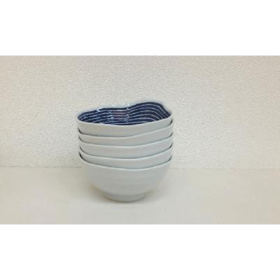 ふるさと納税 長崎県 【波佐見焼】φ約13cmとんすい小鉢5個組藍染駒筋【西海陶器】5 32548の画像
